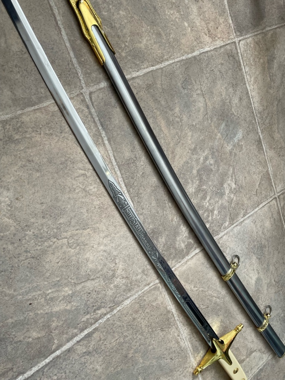 VINTAGE US Marines Dress Sword Antique - Picture 2 of 5